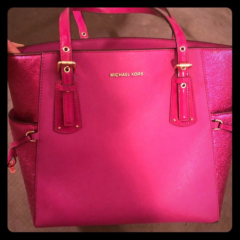 Authentic Pink Michael Kors Handbag And Wallet - image 1